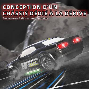 RC Дрифт-кар 1:20 для дітей, 2.4Ghz, LED, 15км/год, 4WD, червоний (2 батареї)