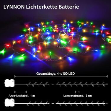 Світлодіодна гірлянда LED 30м, 1000 світлодіодів, багатоколірна (Bunt), святська ілюмінація для дому та вулиці