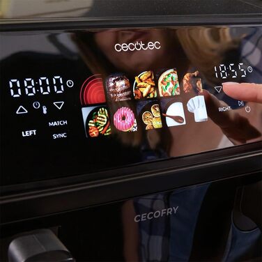 Аерофритюрниця Cecotec Cecofry & Grill Duoheat 4000 з грилем, 4 л, 1900 Вт, регулювання температури 40-200°C, 10 програм, Inox