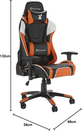 Ігрове крісло X Rocker Agility eSports, ергономічне, офісне, помаранчево-чорне