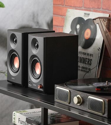 Edifier MR3 - Компактні студійні колонки 2.0, Hi-Res Audio, Bluetooth 5.4, RCA, AUX, керування через додаток, 2 x 18W, Чорний
