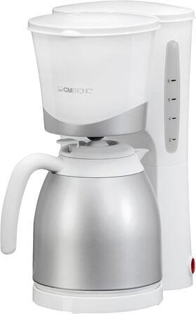 Кавоварка Clatronic KA 3327 з термокухлем, фільтраційна, 1 л, 8-10 чашок, авто-вимкнення, біла