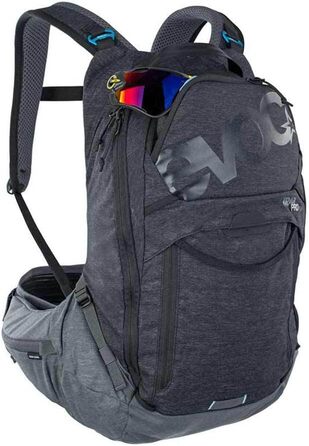 Рюкзак EVOC TRAIL PRO 16 л з захистом спини LITESHIELD PLUS, для трейлрайдингу та гонок, розмір L/XL, багатобарвний, з широкими поясними лямками та відсіком для питної системи 3 л, надлегкий