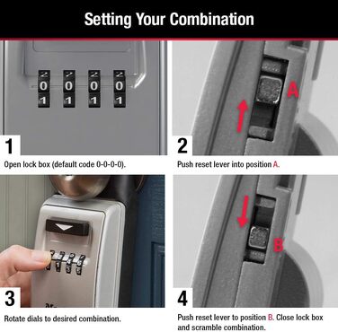 Захисний металевий бокс для ключів Master Lock 5415D, стіновий сейф з кодовим замком, цинковий сплав