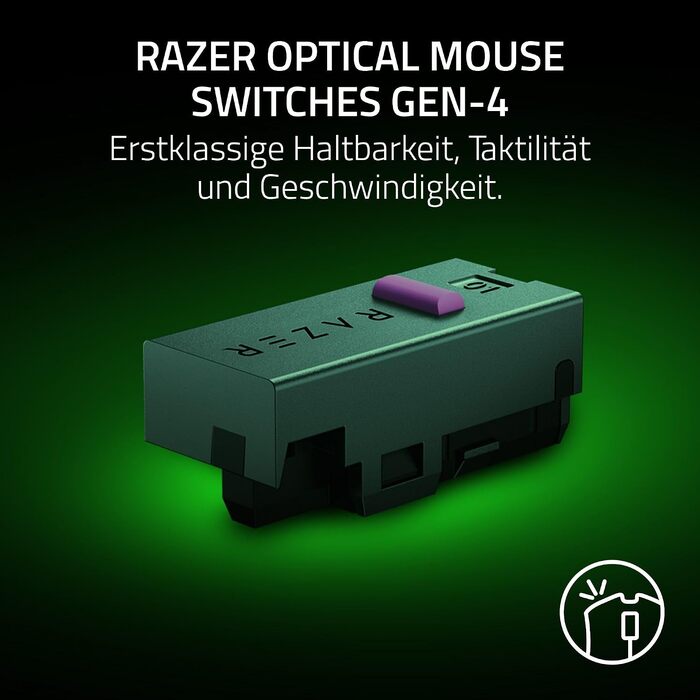 Ігрова бездротова миша Razer DeathAdder V4 Pro White: ергономічна, ультралегка (55г), 26K DPI, HyperSpeed, до 100 годин роботи