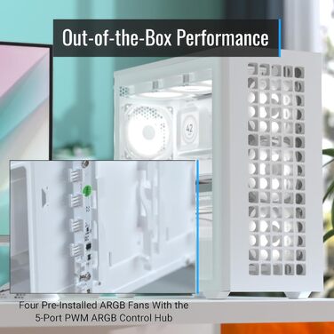 Ігровий корпус AeroCool D502A Mid-Tower, чорний, 4 RGB вентилятори, скляна бічна панель, сітчаста передня панель, підтримка ATX/Micro-ATX/Mini-ITX