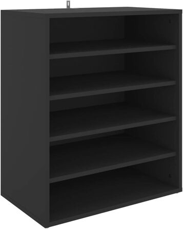 Взуттєва шафа vidaXL, 5 полиць, настінна, чорна, 60x35x70 см, ДСП, органайзер для взуття