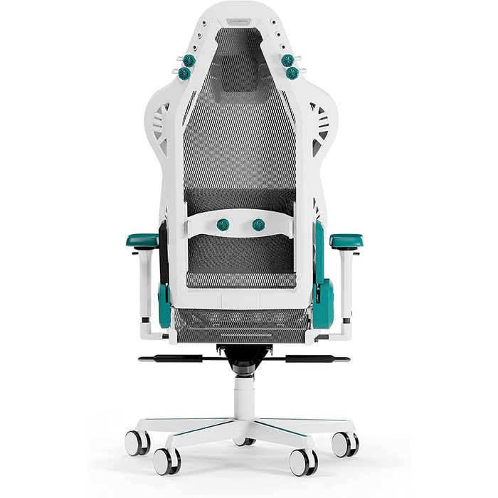 Ігрове крісло DXRacer Air R1S, сітчасте, біло-бірюзово-сіре, до 200 см