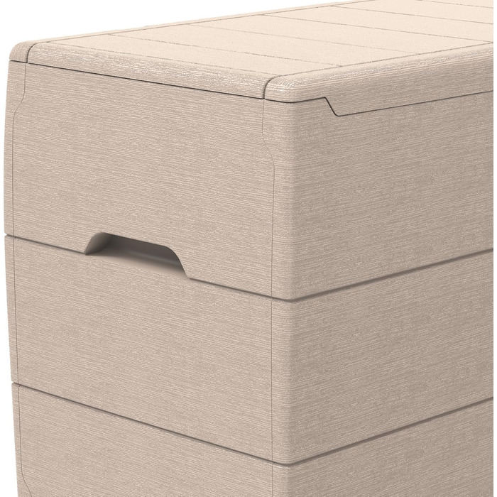 Duramax Cedargrain Durabox 270л: пластиковий органайзер для саду з колесами та ручками, короб для подушок, теплий сірий колір