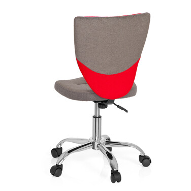 Дитячий офісний стілець Kiddy Comfort, тканина сірий/червоний, hjh OFFICE