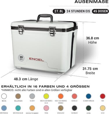 Термобокс ENGEL 30qt (28.4л) герметичний, портативний для кемпінгу, пікніка, туризму - охолоджувач без електрики, колір: блакитний