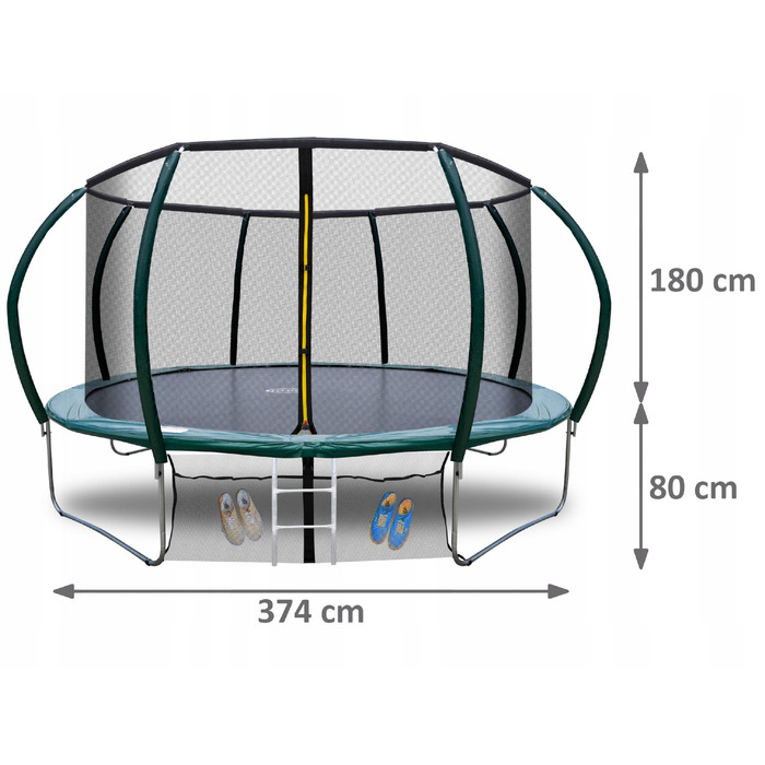 Батут із захисною сіткою FIT-NET 374 см FT 12 (365-374 см)