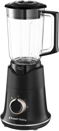 Стаціонарний блендер Russell Hobbs Smoothie Maker 27121-56, скляна чаша 1.5л, 850 Вт, 2 швидкості та імпульсний режим, Matte Charcoal