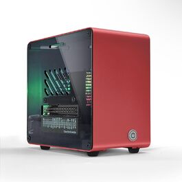 Алюмінієвий корпус ElectroCookie Mini Tower для Raspberry Pi 5 з вентилятором і підсвіткою RGB (червоний)