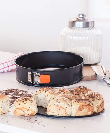 Форма для випічки LE CREUSET, діаметр 26 см, з антипригарним покриттям, з вуглецевої сталі, для випічки кисленького тіста, сірий/помаранчевий