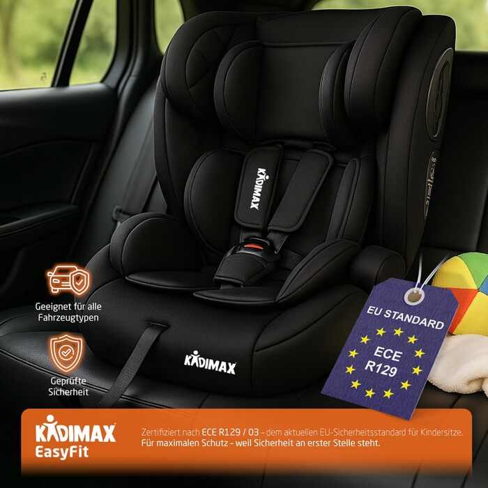 Автокрісло i-Size 9-36 кг, 15 місяців - 12 років, група 1/2/3, ECE R129/03, чорний колір