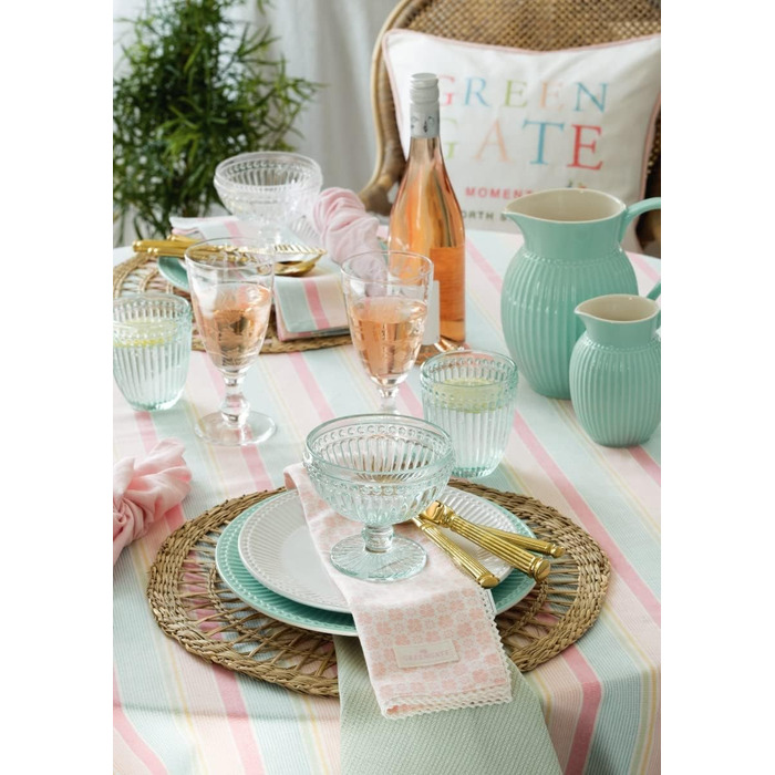 Скляний кувшин Greengate Alice Krug Cool Mint, 1.5 л, м'ятний