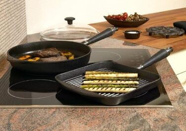 Сковорода-гриль Skeppshult 25x25 см з чавуну з дерев'яним ручками - Made in Sweden
