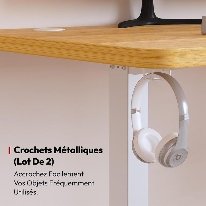 Регульований по висоті стіл SANODESK 110x54 см - Компактний стоячий стіл з анти-колізійним захистом для дому та офісу