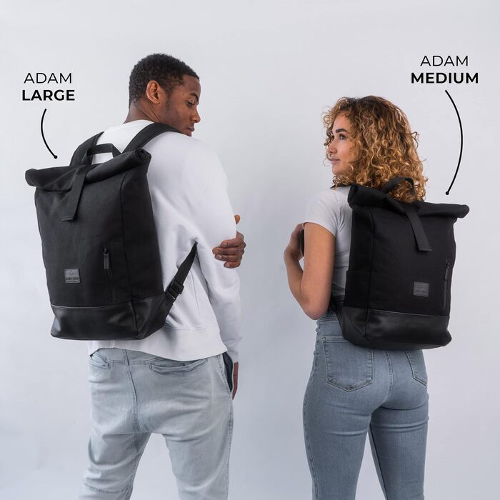 Рюкзак Johnny Urban Rolltop Adam Large для жінок і чоловіків, відділення для ноутбука 16'', міцний водовідштовхувальний бавовняний канвас, зелений