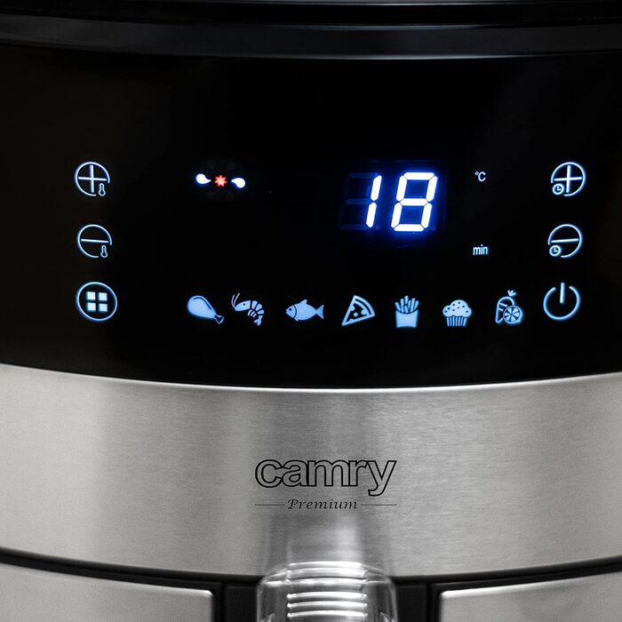 Аерофритюрниця Camry CR 6311, 5 л, 9 програм, без жиру, жаростійка ручка, антиковзні ніжки, температурний режим 80–200°C