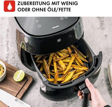 Аерофритюрниця ZWILLING Airfryer 4L, 1400 Вт, 6 програм, компактна мультипіч для смаження, запікання та готування без олії, чорна