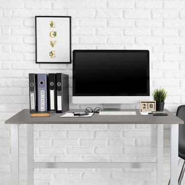 Письмовий стіл / Комп'ютерний стіл WORKSPACE LIGHT I 120 x 60 см, сірий / білий, hjh OFFICE