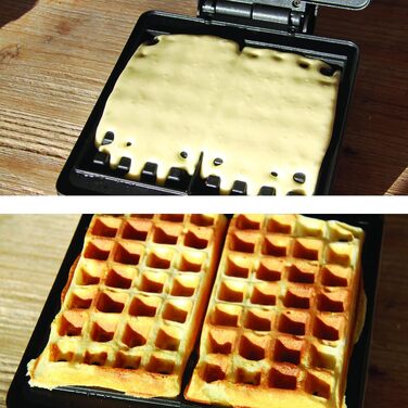 Електричний вафельниця LITTLE BALANCE 8816 Power Waffeln 1600W, антипригарне покриття без PFAS, для товстих та хрустких бельгійських вафель, чорна, 20 x 17 см