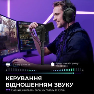 Мікрофон динамічний Fifine AM8PROS XLR/USB Black