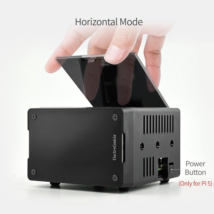 Корпус для Raspberry Pi 5 ElectroCookie Mini-PC з активним RGB підсвічуванням і кулером, матовий чорний