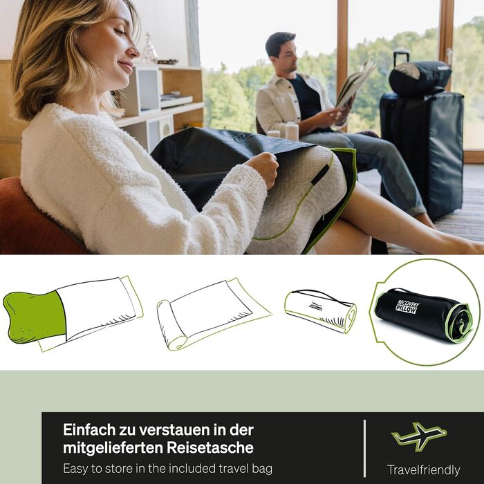 BLACKROLL® Recovery Pillow Set Jersey Anthrazit: ергономічна подушка для шиї та голови з Memory Foam, комплект з додатковим чохлом. Виготовлено в Німеччині. Подушка та чохол антрацитового кольору.