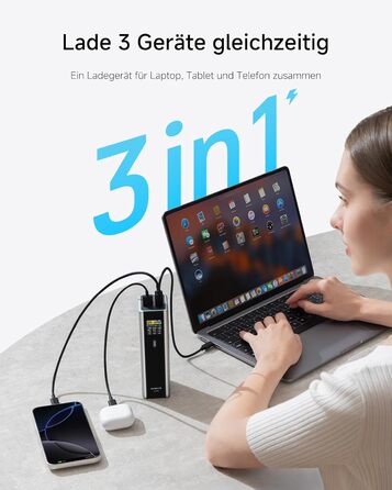 Power Bank CUKTECH 15 Ultra 20000mAh 165W з 3 портами, PD 3.1, цифровим дисплеєм. Сумісний з iPhone, MacBook, Samsung
