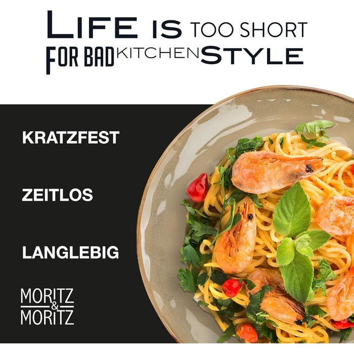Набір посуду Moritz & Moritz COPA на 4 особи, 16 предметів, елегантний комплект тарілок із високоякісного кам'яного посуду: 4 обідні тарілки, 4 десертні тарілки, 4 миски для мюслі та 4 чашки для кави