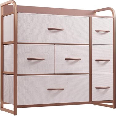 YITAHOME комод для зберігання, 7 тканинних шухляд з ручками, рожевий