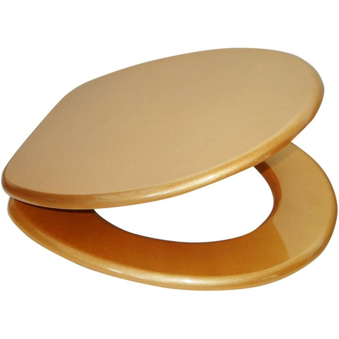 Сидіння для унітазу Sanilo Glitzer Gold, блискуче, міцні петлі, легкий монтаж