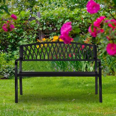 Relaxdays Чорна Садова Лавка