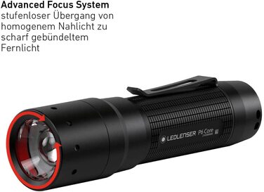 Ліхтарик Ledlenser P6 Core з Advanced Focus System, 90 люменів, 6 годин роботи, ультракомпактний і легкий, для туризму та кемпінгу