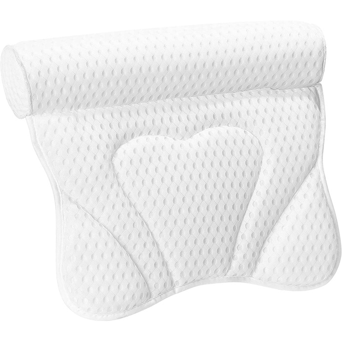 Подушка для ванни AdelDream, люкс, 4D Air Mesh, для шиї, плечей та спини, з 6 потужними присосками, універсальна для всіх ванн, спа-аксесуар
