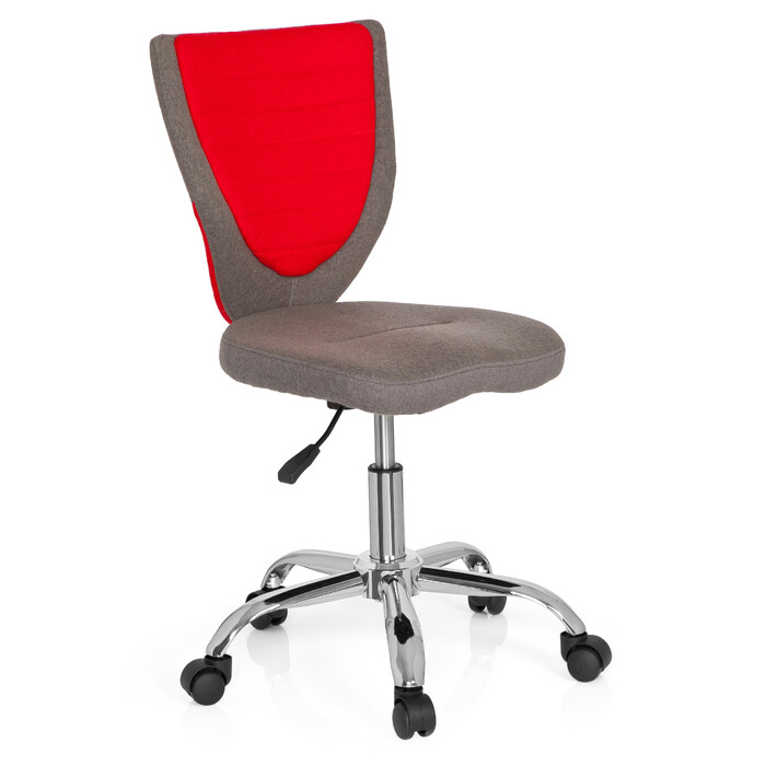 Дитячий офісний стілець Kiddy Comfort, тканина сірий/червоний, hjh OFFICE