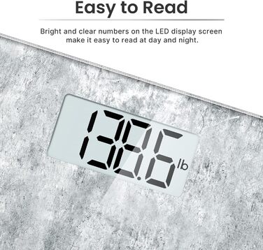 RENPHO електронна вага для людей з високоточними сенсорами, скляна вага для контролю ваги, Step-On технологія, 260 мм, бетон