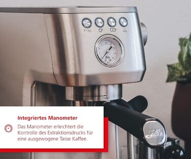 Кавомашина Solis Barista Perfetta Plus V2, напівавтоматична, з капучинатором, програмована, знімний резервуар для води, функції гарячої води та пари, срібляста