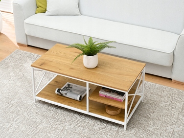 Журнальний стіл Mebel-Partner прямокутний, 100 x 50 x 43 см, білий