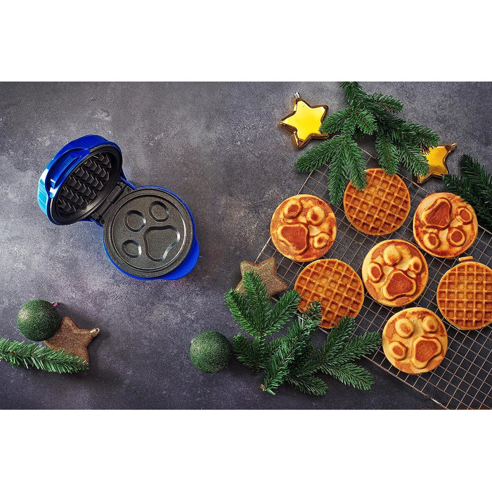 Міні-вафельниця Paw Patrol для дітей, Ø 10 см, синя, офіційна ліцензія, з індикатором випікання, для свят