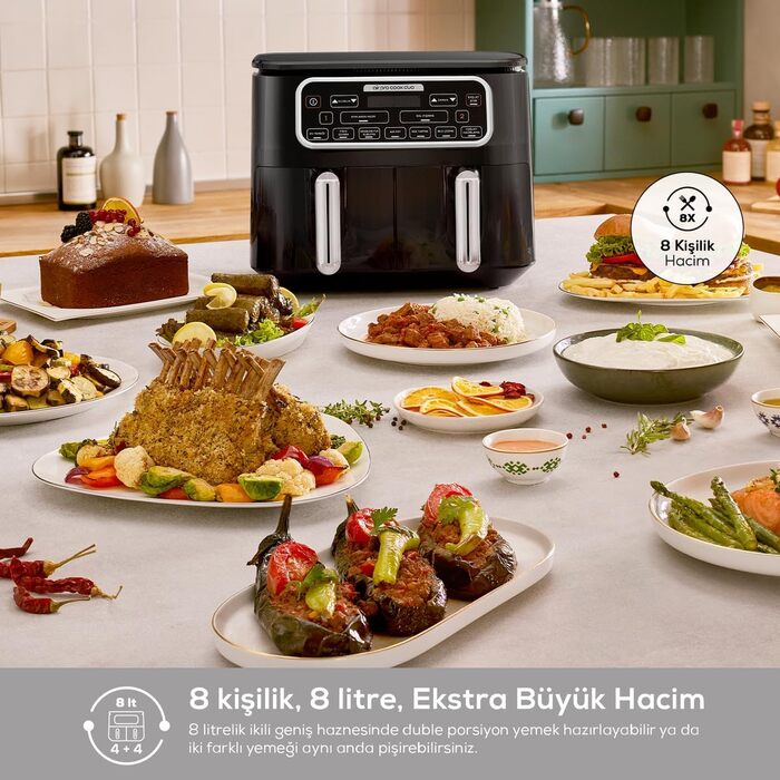 Аерофритюрниця Karaca Air Cook Duo Hausmannskost XXXL 8 л, для 8 осіб, Starlight