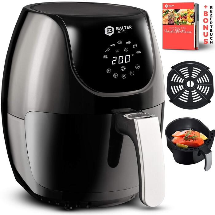 Аерофритюрниця Balter Airfryer XXL 5,5 л з вікном перегляду, 12 програм, багатофункціональна фритюрниця без олії, HL-551T