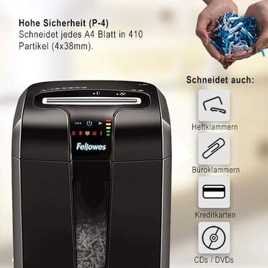 Fellowes Powershred 15C - Офісний шредер для дому, 15 листів, білий, 19 л