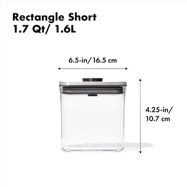 OXO SteeL прямокутний контейнер для зберігання продуктів 1,6 л, герметичний, із кришкою, нержавіюча сталь