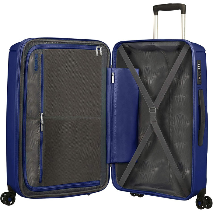 Валіза American Tourister Sunside Spinner L, розширювана, 77 см, 106/118 л, синя (Dark Navy)
