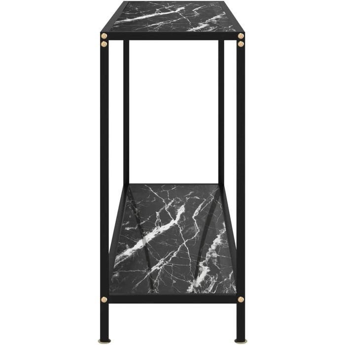 Консольний стіл vidaXL, скляний, 120x35x75 см, чорний і білий, металевий каркас, приліжковий/туалетний/декоративний стіл