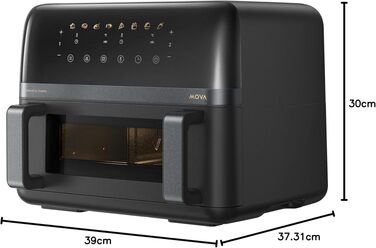 Аерофритюрниця Mova AeroChef FD20 Pro з двома зонами приготування, 9 л, 2700 Вт, SyncFinish, діапазон температур 40-230 °C
